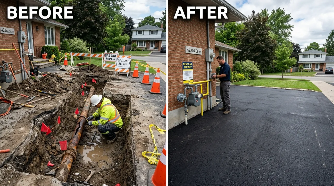 Gas Line Repair & Replacement Before & After