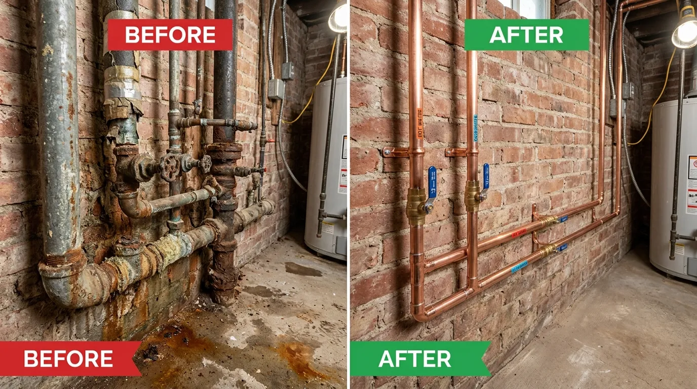 Pipe Replacement & Repiping Before & After
