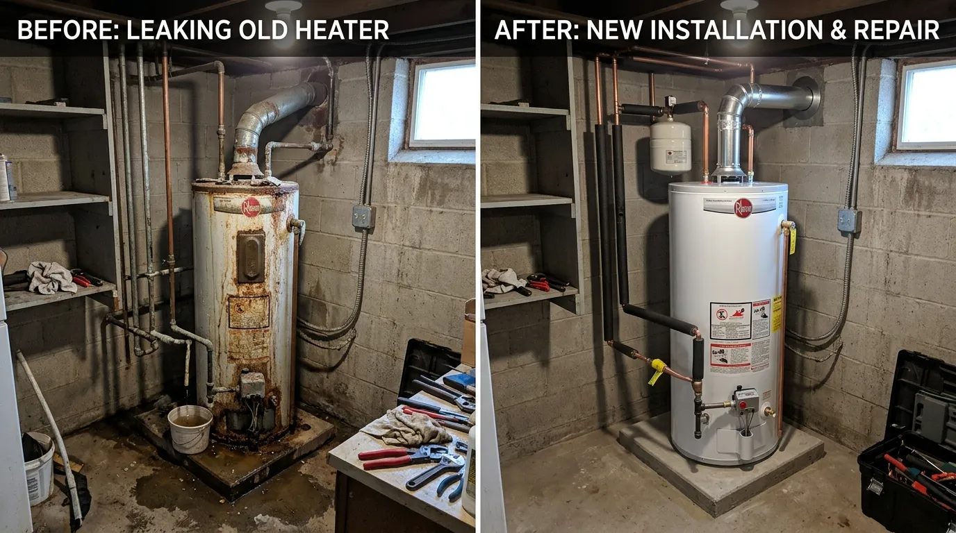Water Heater Replacement Before & After — Fort Lauderdale